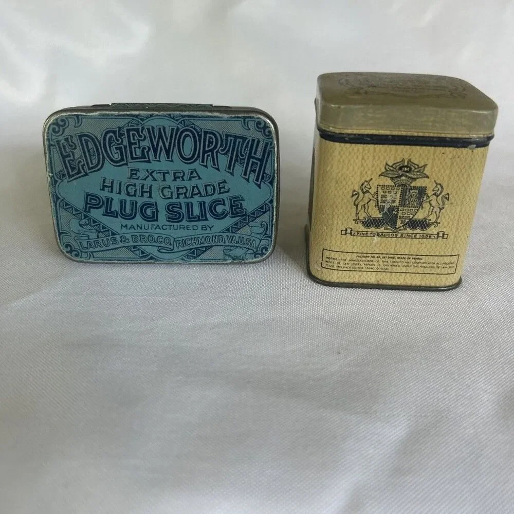 Lot of 2 Vintage Tobacco Tins Edgeworth & John Middleton Advertising USA